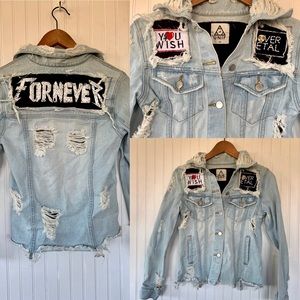 Rare UNIF Fornever XS Light Denim Jean Jacket